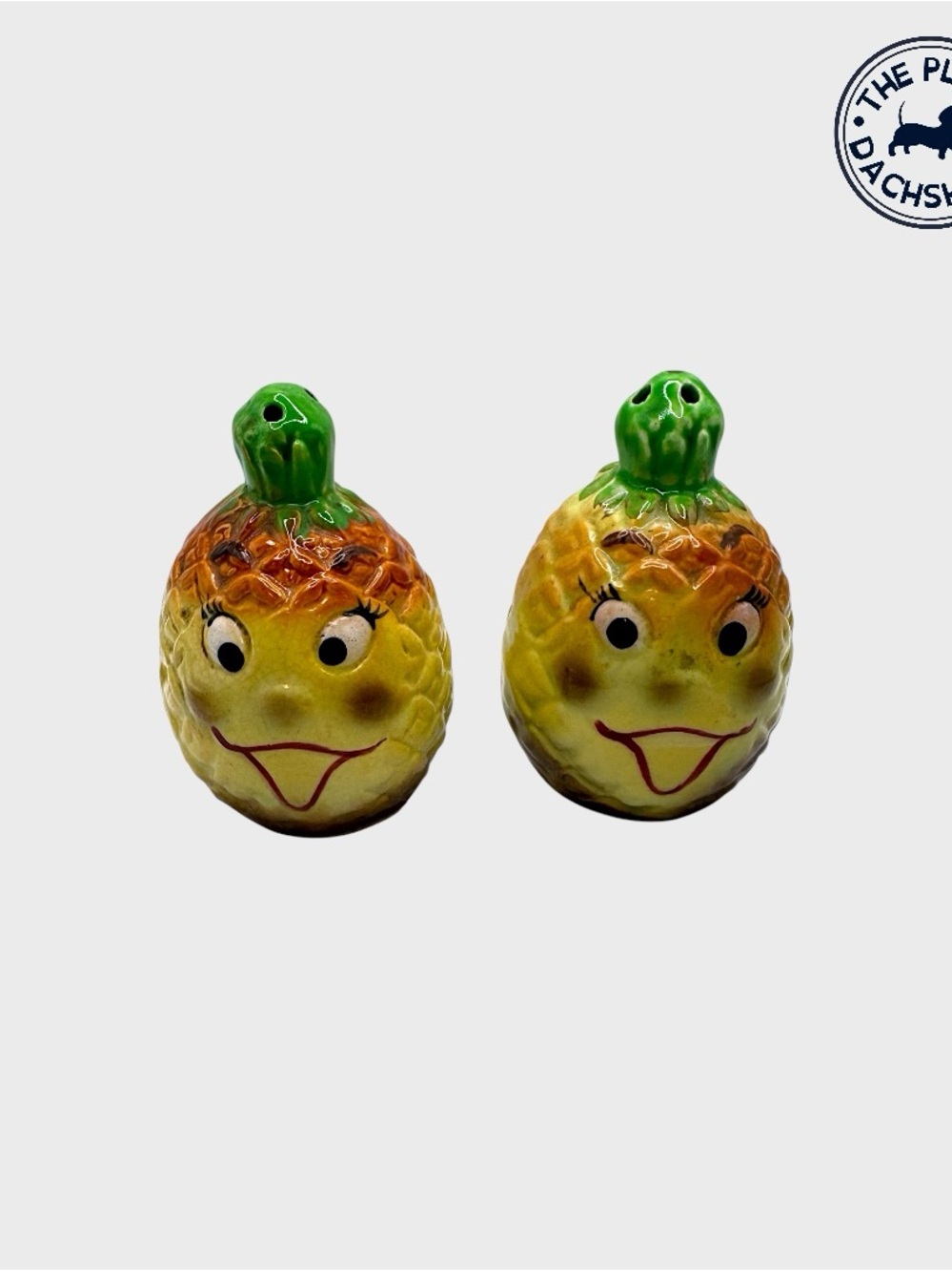 Vintage Hand-Painted Pineapple Salt & Pepper Shakers